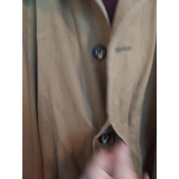 Boston Traders Size Large Men's Trench Coat Canvas Golden Full Length With Tie - Picture 5 of 9